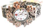 Fresh look trendy China wholesaler supply bronze forest look butterfly bangle watch
