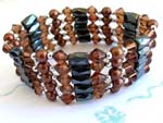 Great mother gift wholesale brown beaded magnetic wrap arounds magnetic hematite jewelry