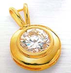 Online shopping wholesale China supplier product round shape embedded clear cz pendant