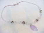 Distributor from China jewelry group wholesale clear rhinestone with moon stone leaf necklace
