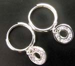 Online Cubic Zironia jewelry earring wholesale hoop clear cz earring holding letter O