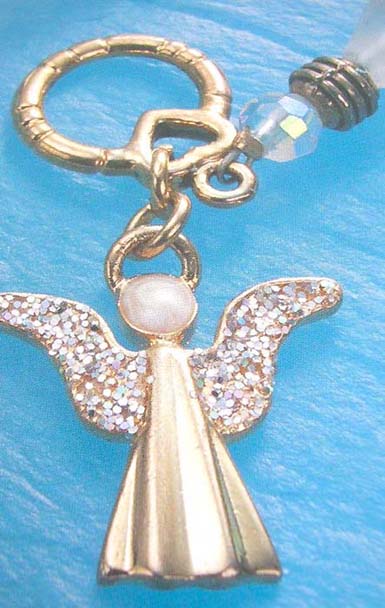  Christmas gifts shop China supplier wholesale angel figure necklace with sparkle chips on wings  