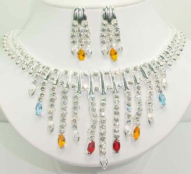   Infinity China distributor wholesale inexpensive dangle new age style assorted cz necklace wedding set   
