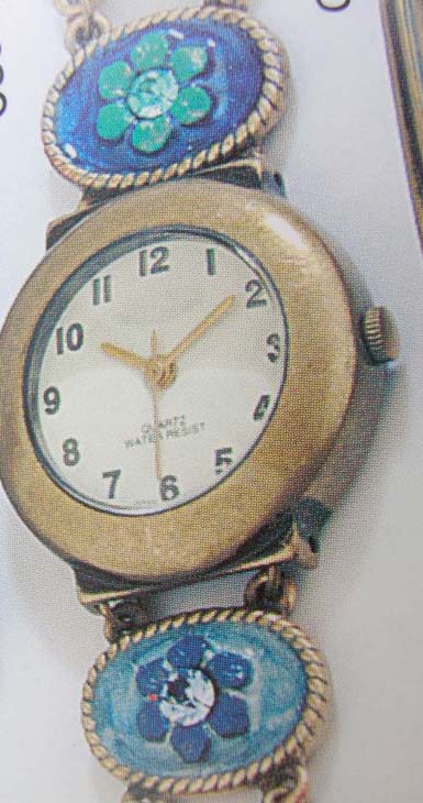   Wholesale China dealer catalog wholesale blue oval foral garden bracelet watch       
