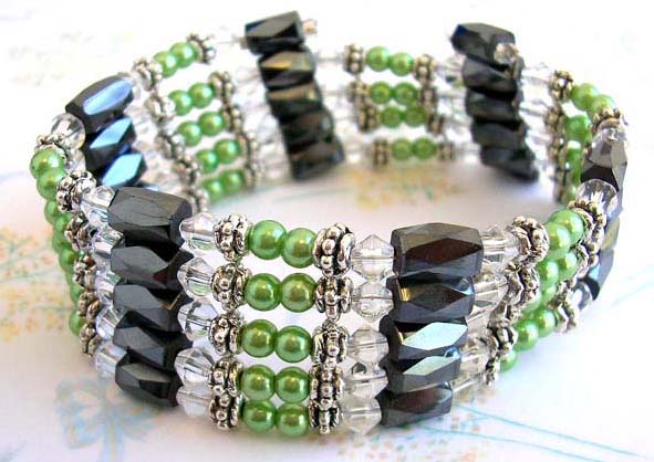 Shop health supplies online catalog at wholesale green mini pearl beaded and bali bead magnetic wrap arounds magnetic hematite jewelry 