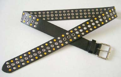 Wholesale product distributor wholesale golden and silver tube black leather belt 