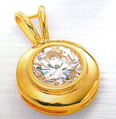 Online shopping wholesale  China supplier product round shape embedded clear cz pendant  