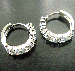 Online China wholesale jewelry marketplace thick ring square clear cz hoop earring  