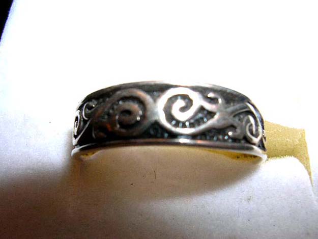 Fashion men jewelry supply company wholesale black silver spirals ring  